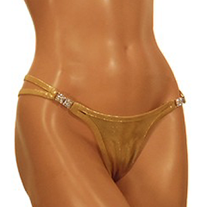 Women's Thongs Gold Double Strap