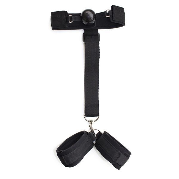 Neck collar and mouth ball gag with cuffs